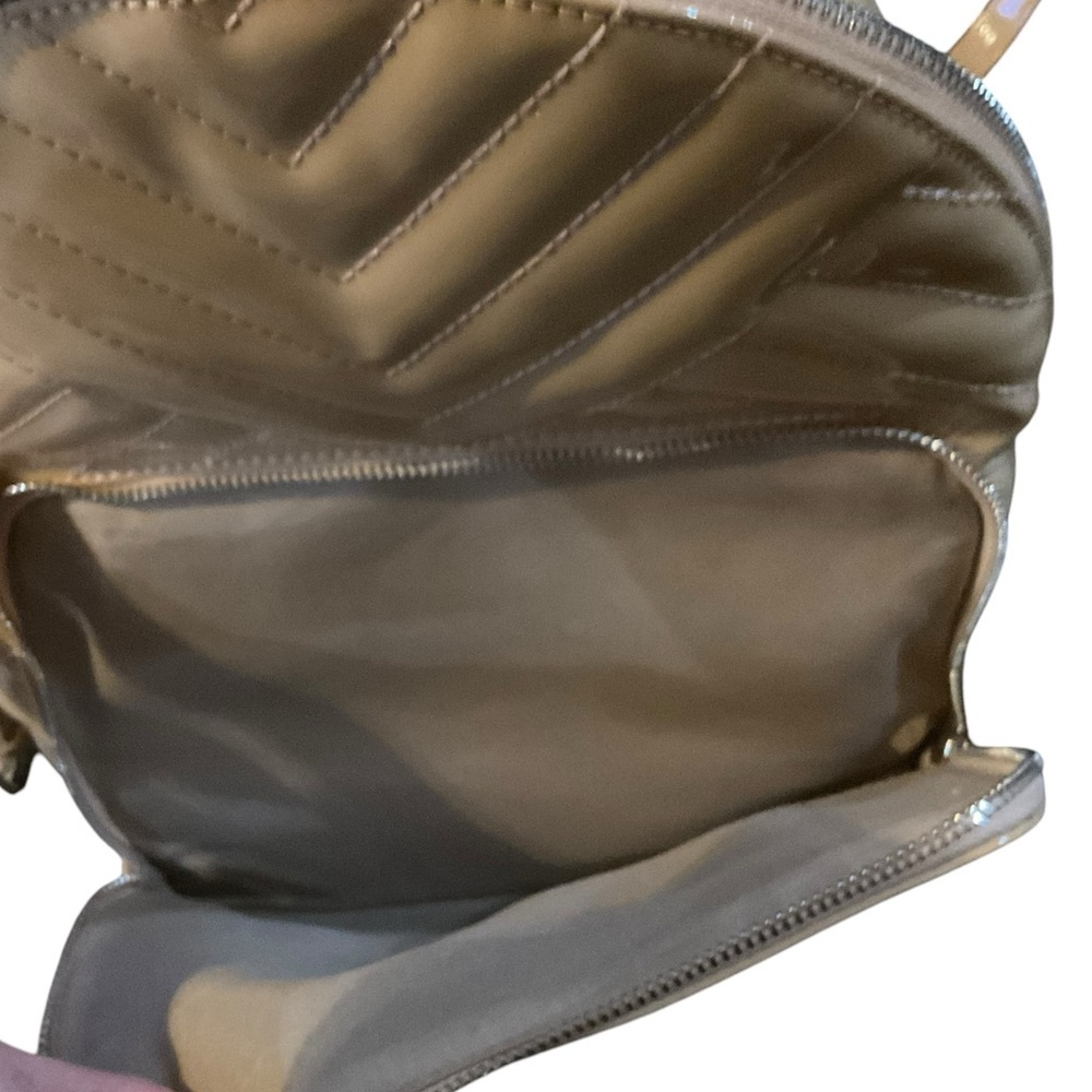 Sam Edelman Taja Ivory/Peach Quilted Faux Patent Leather Fashion Backpack NWOT! - Picture 9 of 10